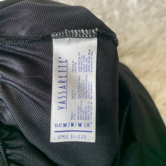 Vassarette Black Mini Slip Sz Medium Lace Trimmed Slit - Picture 3 of 5